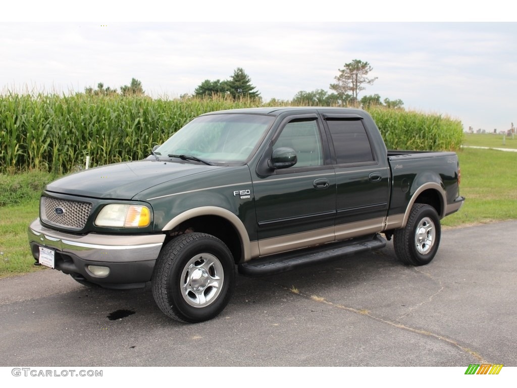 2003 F150 Lariat SuperCrew 4x4 - Dark Highland Green Metallic / Medium Parchment Beige photo #31