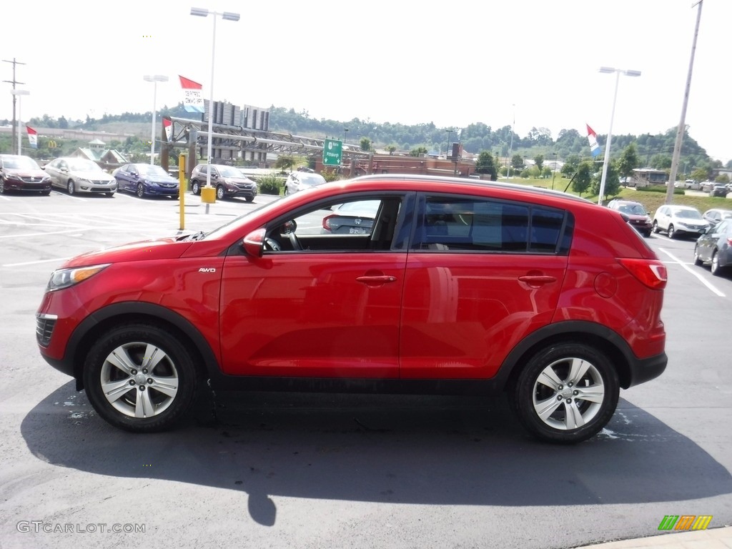 2012 Sportage LX AWD - Signal Red / Black photo #7