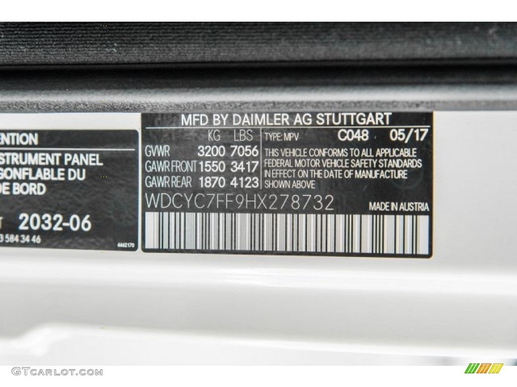 2017 G Color Code 048 for designo Manufaktur Mystic White Photo #121980628