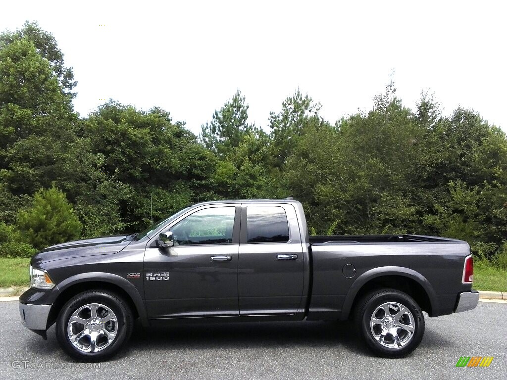 2017 1500 Laramie Quad Cab 4x4 - Granite Crystal Metallic / Black photo #1