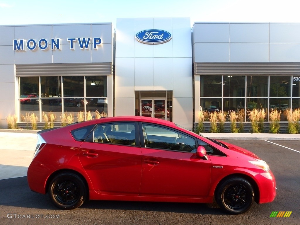 2013 Prius Three Hybrid - Barcelona Red Metallic / Bisque photo #1
