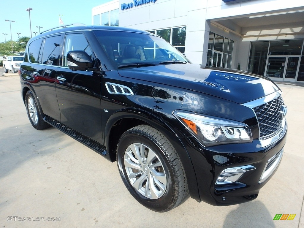 Black Obsidian 2017 Infiniti QX80 AWD Exterior Photo #122000423