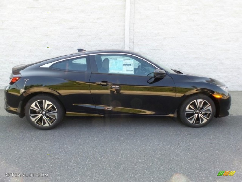 Crystal Black Pearl 2017 Honda Civic EX-T Coupe Exterior Photo #122000885