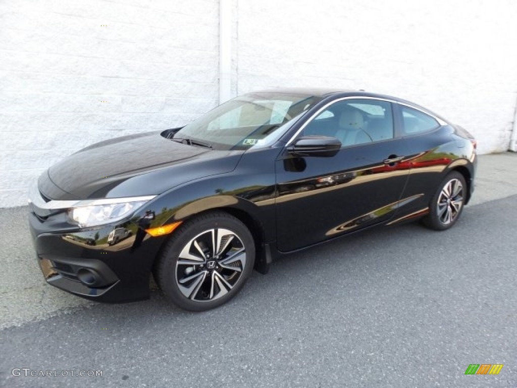 Crystal Black Pearl 2017 Honda Civic EX-T Coupe Exterior Photo #122000946