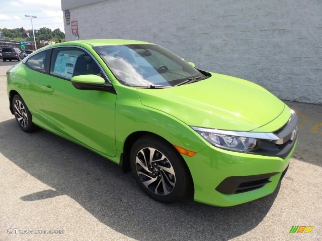 2017 Civic LX Coupe - Energy Green Pearl / Black/Gray photo #1