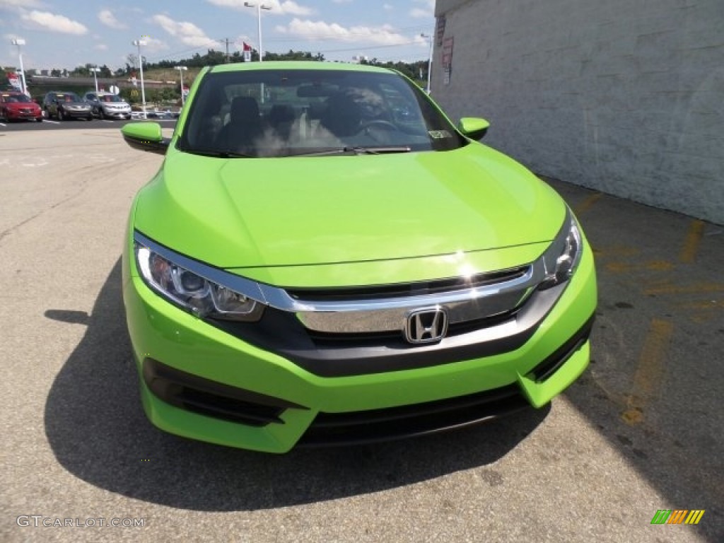 2017 Civic LX Coupe - Energy Green Pearl / Black/Gray photo #4