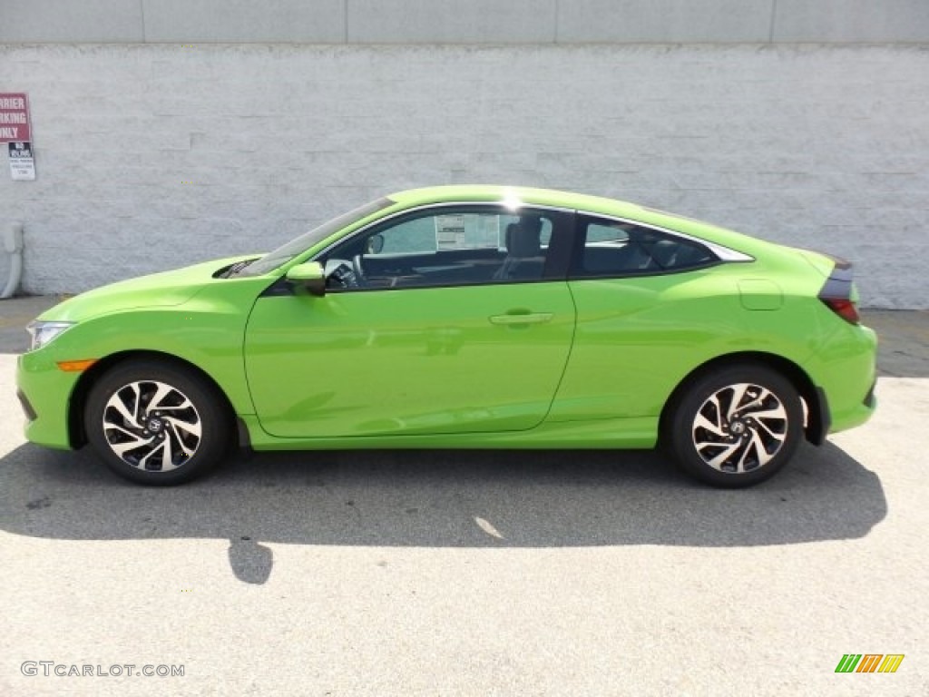 2017 Civic LX Coupe - Energy Green Pearl / Black/Gray photo #6