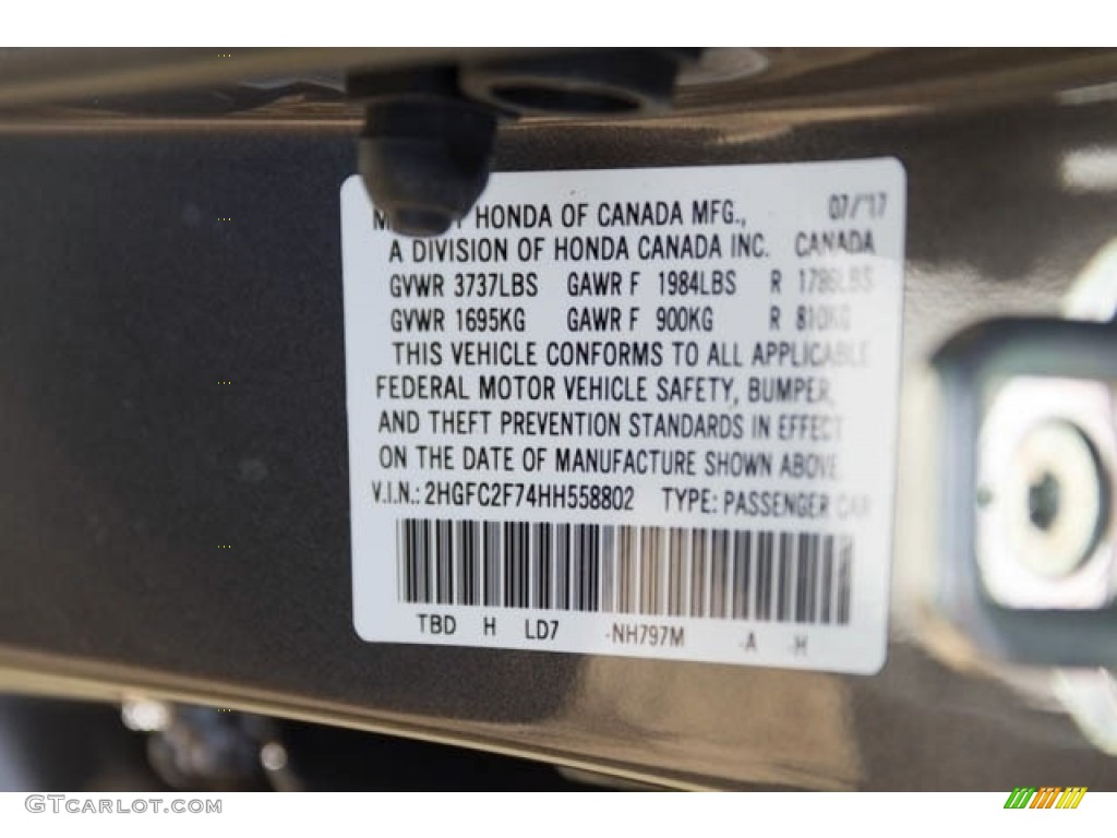 2017 Civic EX Sedan - Modern Steel Metallic / Black photo #18