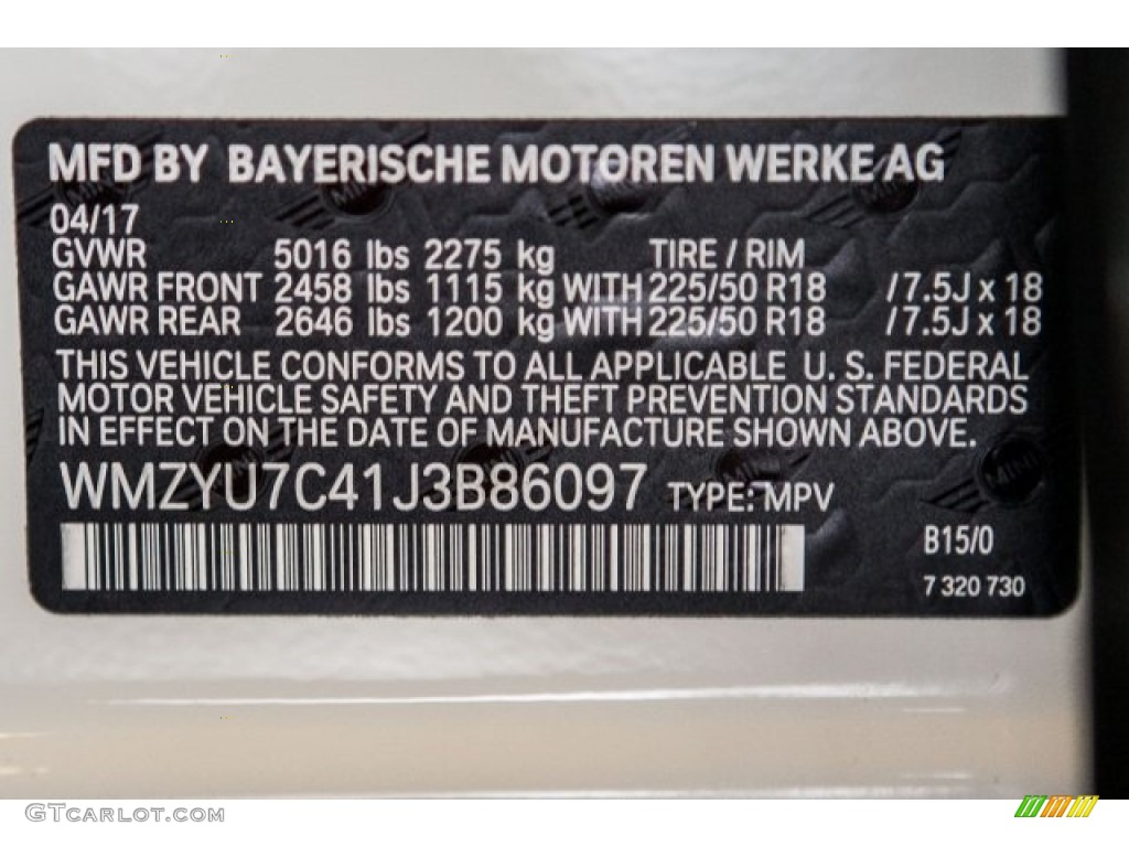 2018 Countryman Color Code B15 for Light White Photo #122018850