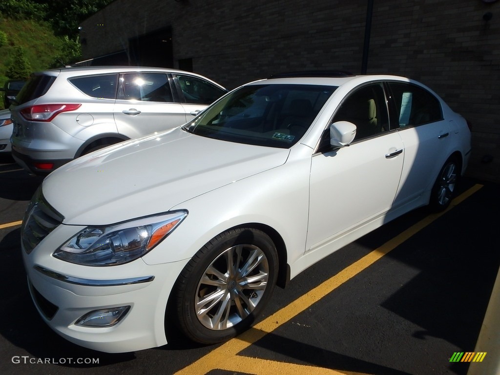 2013 Genesis 3.8 Sedan - White Satin Pearl / Cashmere photo #1
