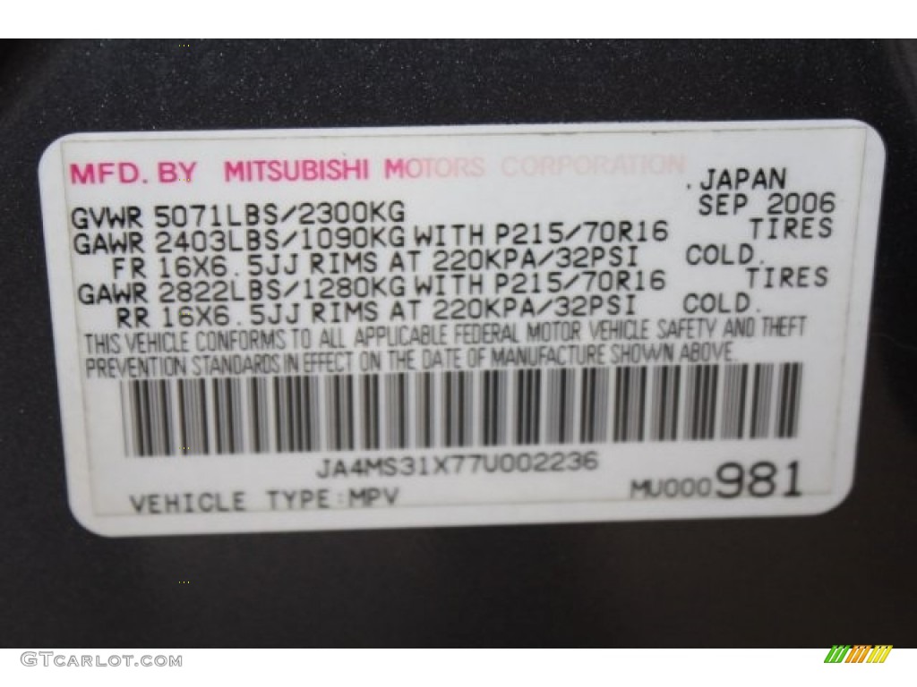 2007 Outlander ES - Graphite Gray Pearl / Black photo #25
