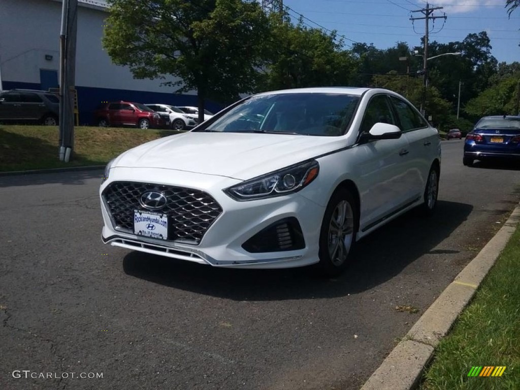 2018 Sonata Sport - Quartz White Pearl / Black photo #1