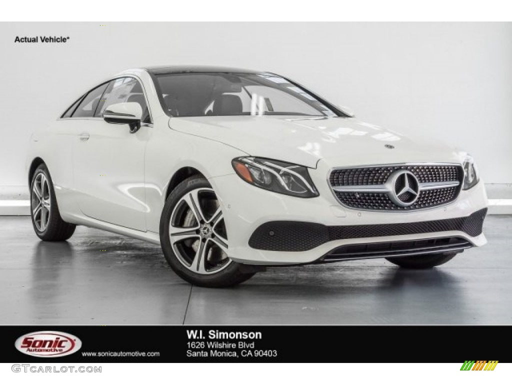 2018 E 400 Coupe - Polar White / Saddle Brown/Black photo #1