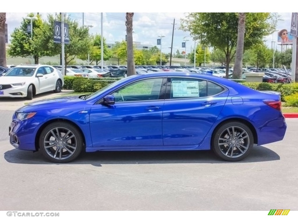 Still Night Blue Pearl 2018 Acura TLX V6 A-Spec Sedan Exterior Photo #122043014