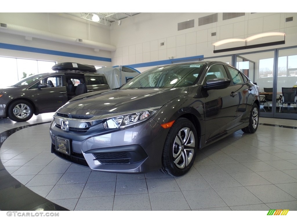 2017 Civic LX Sedan - Modern Steel Metallic / Black photo #1