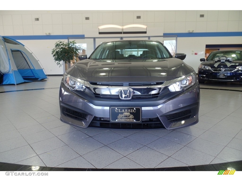 2017 Civic LX Sedan - Modern Steel Metallic / Black photo #2