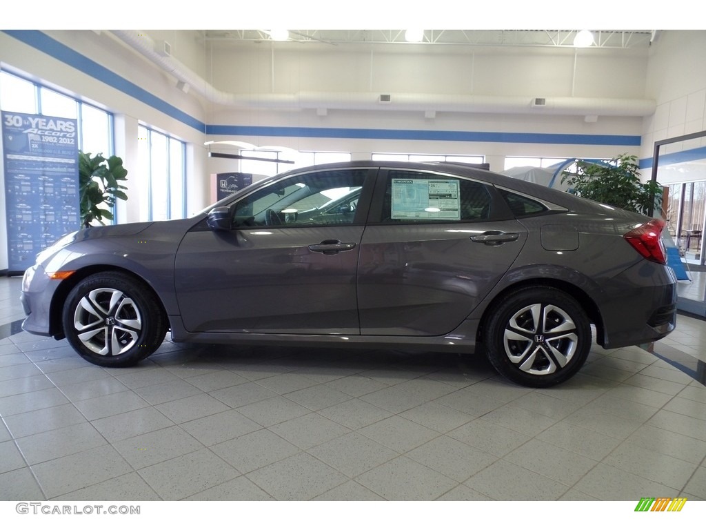 2017 Civic LX Sedan - Modern Steel Metallic / Black photo #3