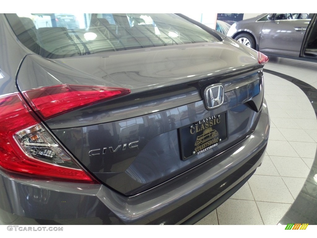 2017 Civic LX Sedan - Modern Steel Metallic / Black photo #27
