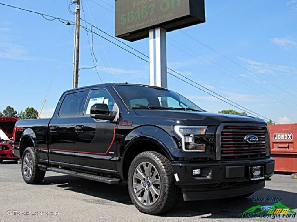 2017 F150 Lariat SuperCrew 4X4 - Shadow Black / Black Special Edition Package photo #7
