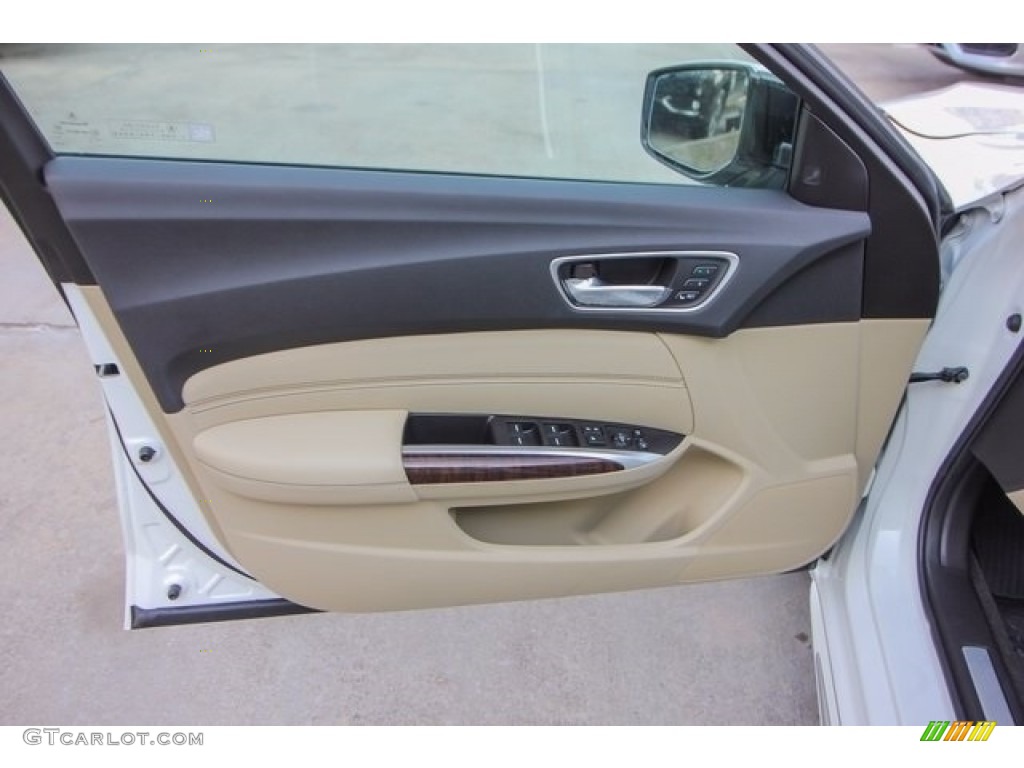 2018 Acura TLX V6 SH-AWD Advance Sedan Parchment Door Panel Photo #122051339