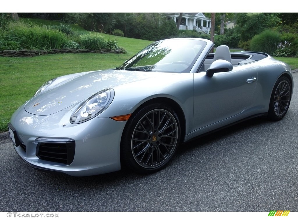2017 911 Carrera 4 Cabriolet - Rhodium Silver Metallic / Graphite Blue/Chalk photo #1