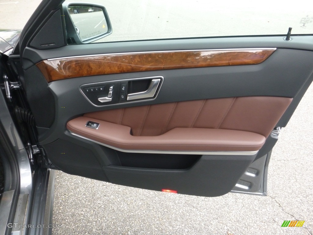 2016 Mercedes-Benz E 250 Bluetec Sedan Chestnut Brown/Black Door Panel Photo #122056600