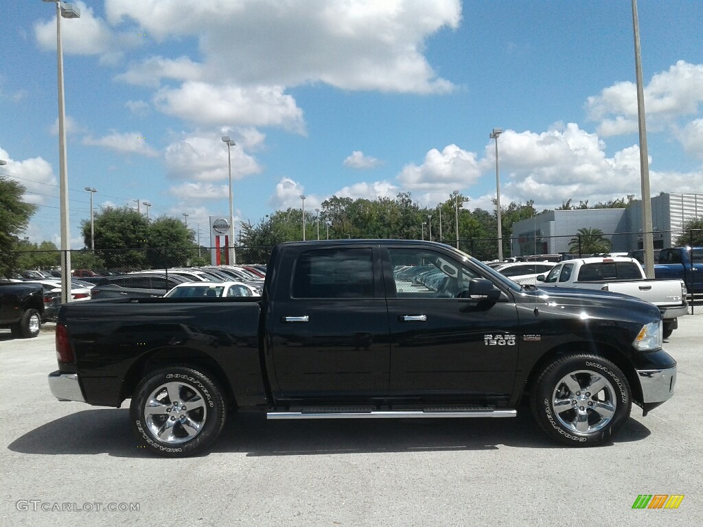 2017 1500 Big Horn Crew Cab - Brilliant Black Crystal Pearl / Black/Diesel Gray photo #6