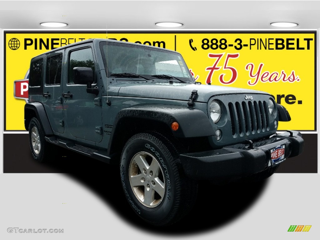 2015 Wrangler Unlimited Sport 4x4 - Anvil / Black photo #1