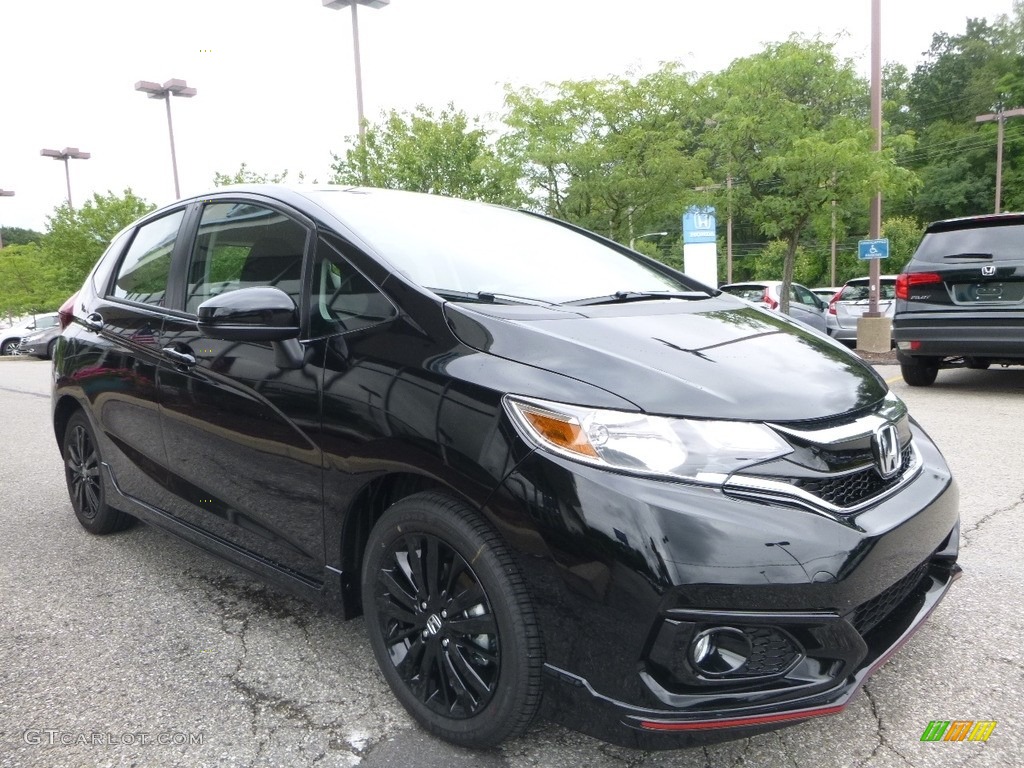 Crystal Black Pearl 2018 Honda Fit Sport Exterior Photo #122070269