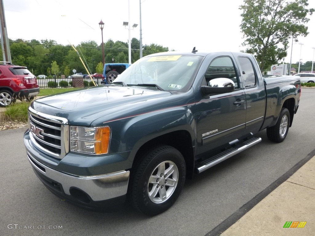 2012 Sierra 1500 SLE Extended Cab 4x4 - Midnight Blue Metallic / Ebony photo #5