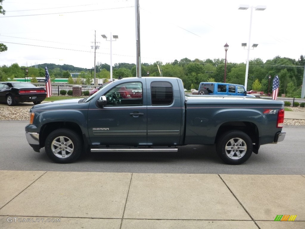 2012 Sierra 1500 SLE Extended Cab 4x4 - Midnight Blue Metallic / Ebony photo #6