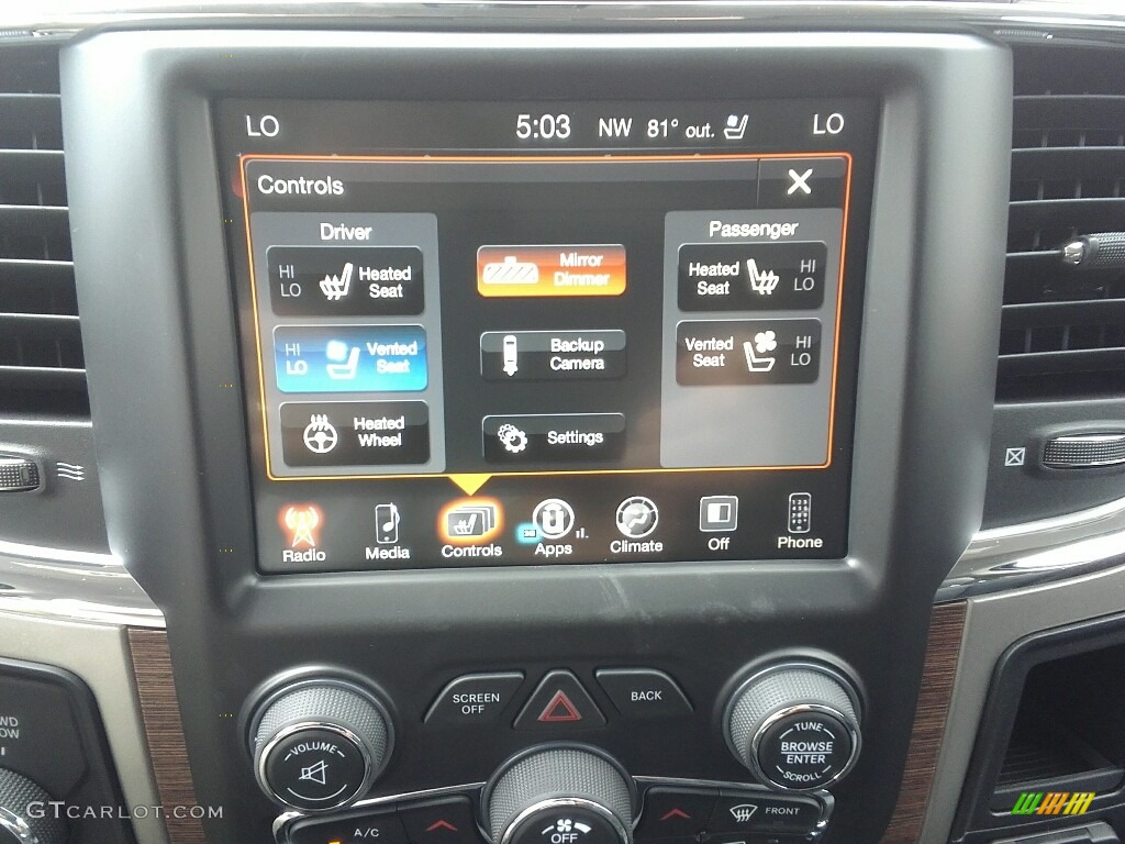 2017 Ram 2500 Laramie Crew Cab 4x4 Controls Photo #122076932