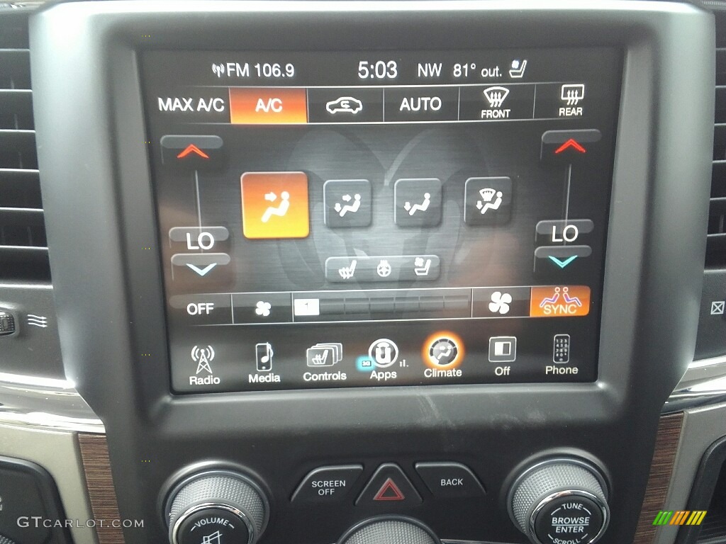 2017 Ram 2500 Laramie Crew Cab 4x4 Controls Photo #122076941