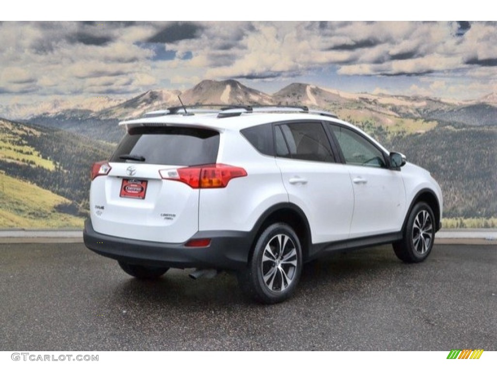 2015 RAV4 Limited AWD - Blizzard Pearl / Black photo #3