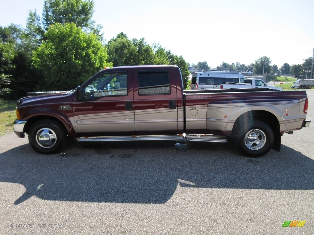 1999 F350 Super Duty XLT Crew Cab Dually - Dark Toreador Red Metallic / Medium Prairie Tan photo #3