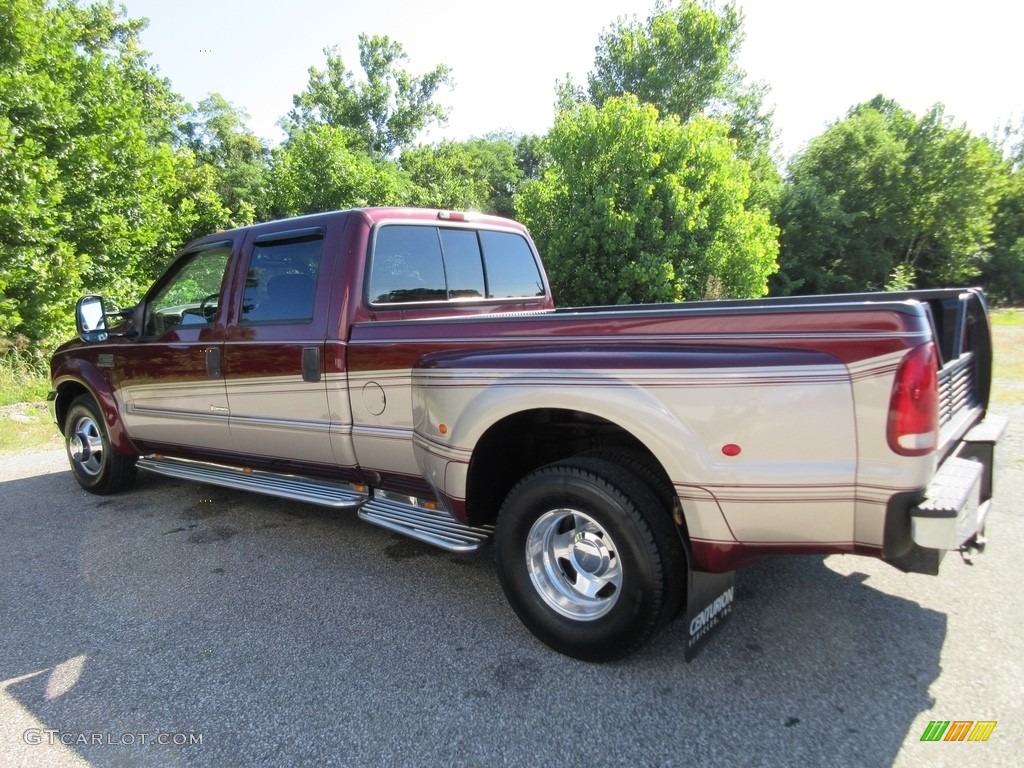 1999 F350 Super Duty XLT Crew Cab Dually - Dark Toreador Red Metallic / Medium Prairie Tan photo #9