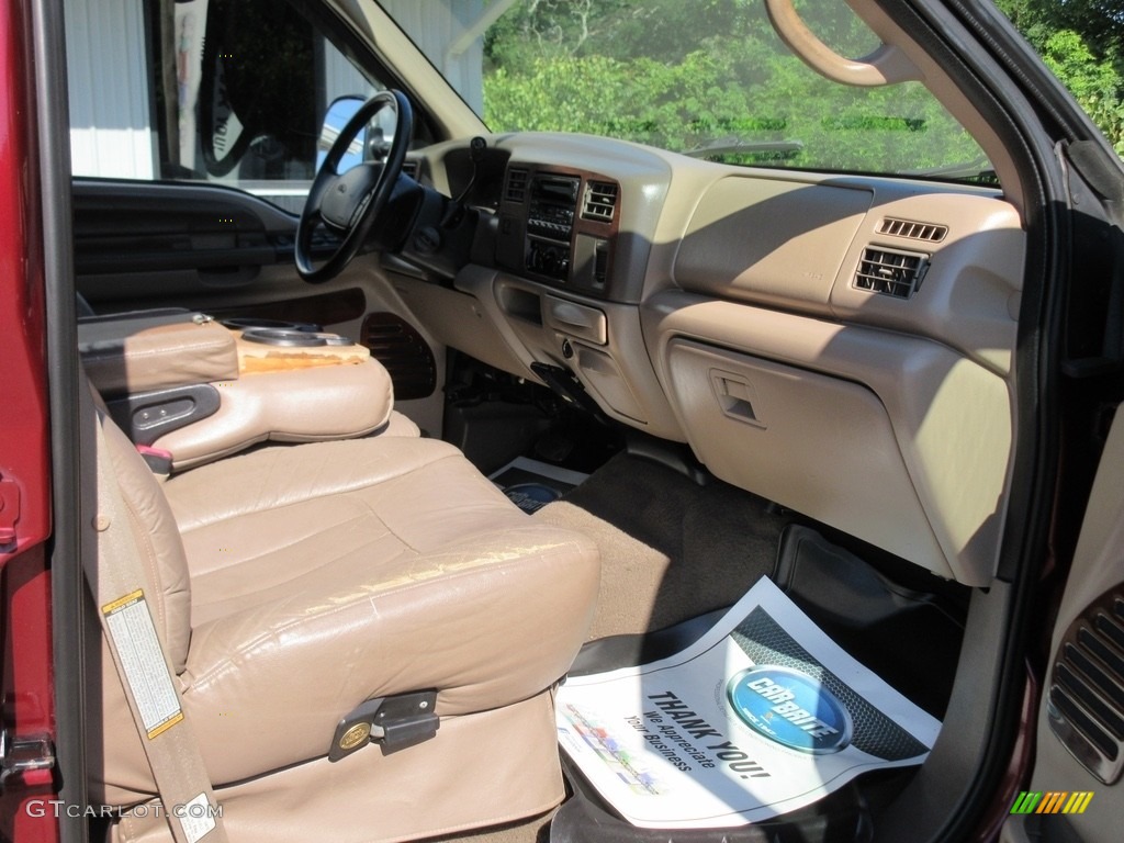 1999 F350 Super Duty XLT Crew Cab Dually - Dark Toreador Red Metallic / Medium Prairie Tan photo #28