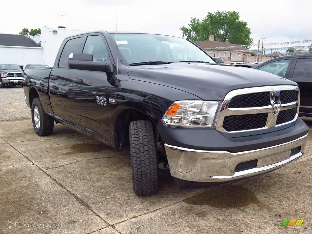 2017 1500 Tradesman Crew Cab 4x4 - Brilliant Black Crystal Pearl / Black/Diesel Gray photo #1