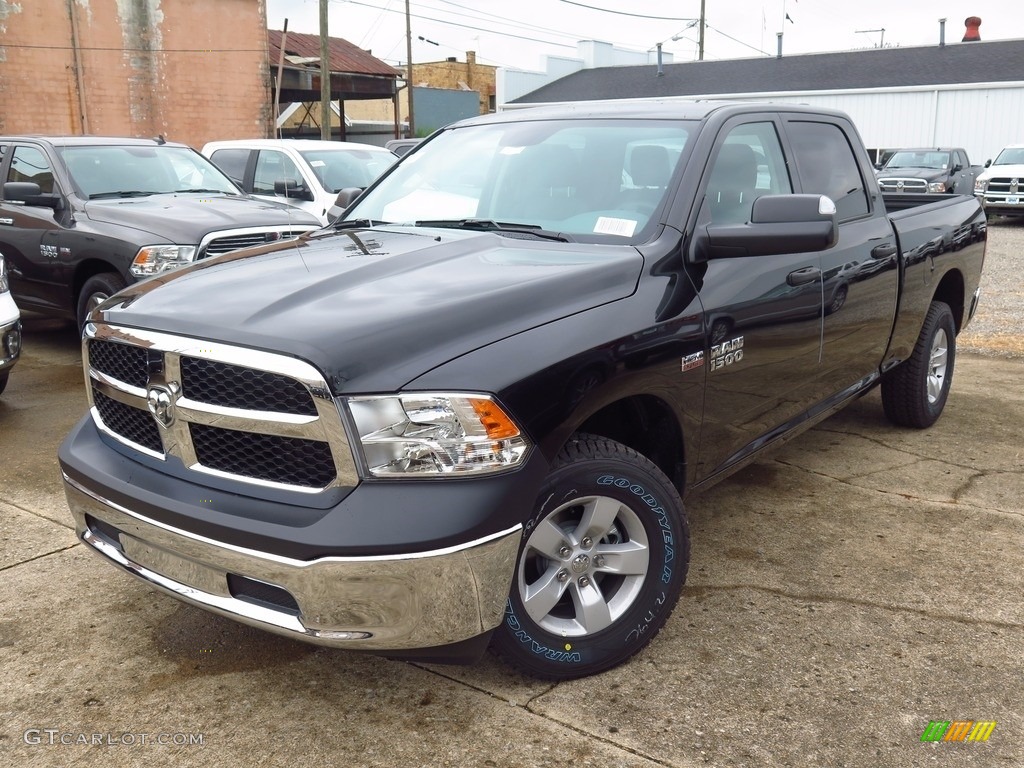 2017 1500 Tradesman Crew Cab 4x4 - Brilliant Black Crystal Pearl / Black/Diesel Gray photo #4