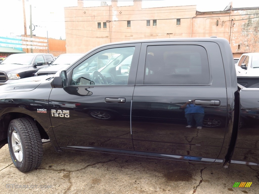 2017 1500 Tradesman Crew Cab 4x4 - Brilliant Black Crystal Pearl / Black/Diesel Gray photo #9