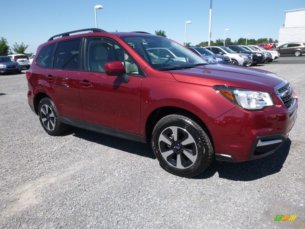 2018 Forester 2.5i Premium - Venetian Red Pearl / Platinum photo #1