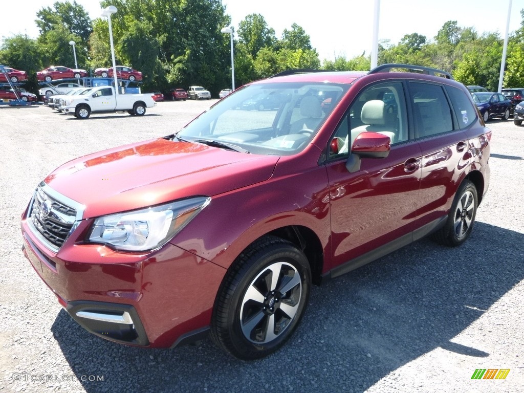 2018 Forester 2.5i Premium - Venetian Red Pearl / Platinum photo #8