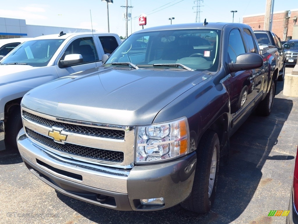 2011 Silverado 1500 LT Extended Cab 4x4 - Steel Green Metallic / Light Titanium/Ebony photo #3