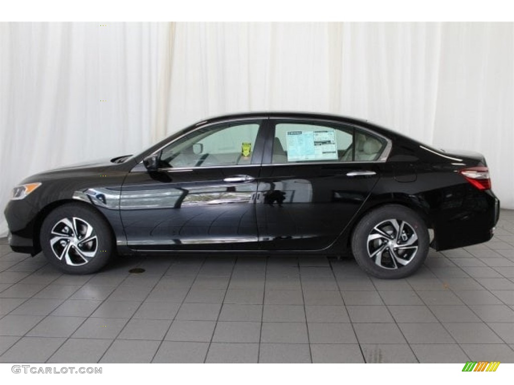 2017 Accord LX Sedan - Crystal Black Pearl / Ivory photo #5