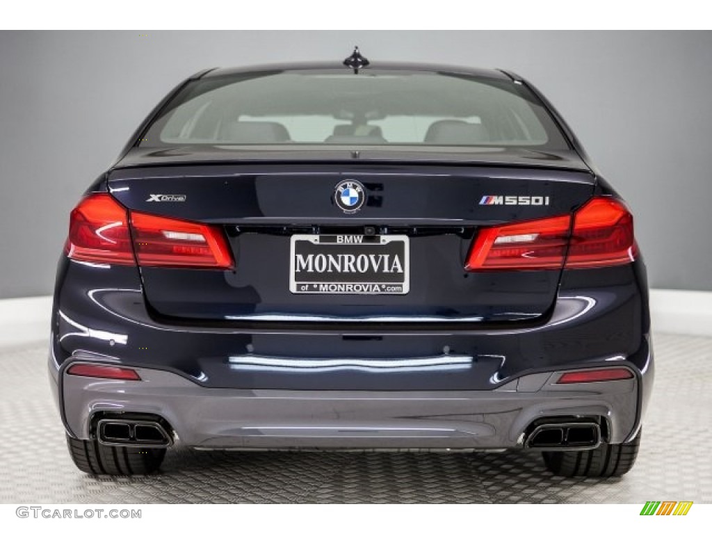 2018 5 Series M550i xDrive Sedan - Carbon Black Metallic / Night Blue photo #4