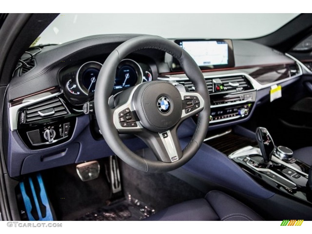 2018 BMW 5 Series M550i xDrive Sedan Night Blue Dashboard Photo #122096972