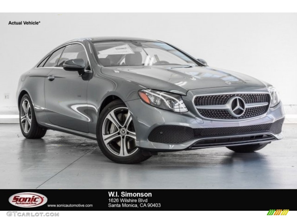 2018 E 400 Coupe - Selenite Grey Metallic / Black photo #1