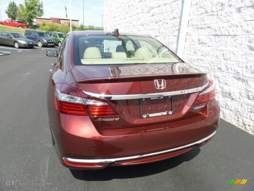 2017 Accord Hybrid EX-L Sedan - Crimson Pearl / Ivory photo #7