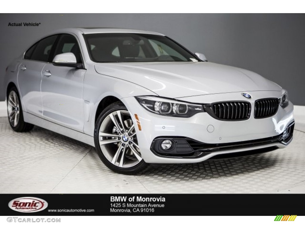 2018 4 Series 430i Gran Coupe - Glacier Silver Metallic / Black photo #1