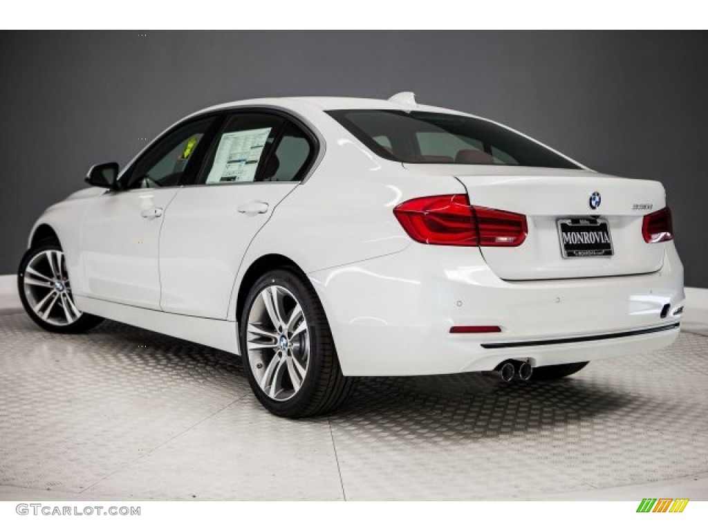 2017 3 Series 330i Sedan - Mineral White Metallic / Coral Red photo #3